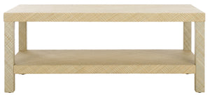 Safavieh Apis Raffia 2 Shelf Coffee Table In Natural - Stylish, Durable, And Perfect For Home Organization! Natural Wood,Mdf And Tikar Pandan Cof6612a