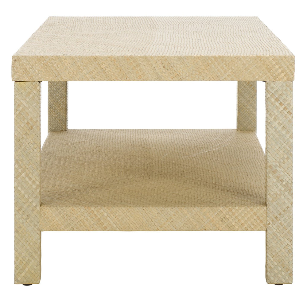 Safavieh Apis Raffia 2 Shelf Coffee Table In Natural - Stylish, Durable, And Perfect For Home Organization! Natural Wood,Mdf And Tikar Pandan Cof6612a