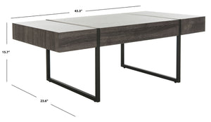 Safavieh Tristan Modern Rectangular Coffee Table - Sculptural Minimalist Design For Contemporary Spaces Black/Black Metal Legs COF7000A