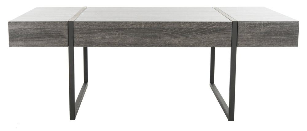 Safavieh Tristan Modern Rectangular Coffee Table - Sculptural Minimalist Design For Contemporary Spaces Black/Black Metal Legs COF7000A