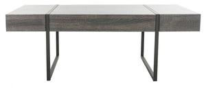 Safavieh Tristan Modern Rectangular Coffee Table - Sculptural Minimalist Design For Contemporary Spaces Black/Black Metal Legs COF7000A