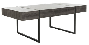Safavieh Tristan Modern Rectangular Coffee Table - Sculptural Minimalist Design For Contemporary Spaces Black/Black Metal Legs COF7000A
