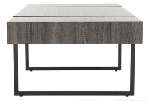Safavieh Tristan Modern Rectangular Coffee Table - Sculptural Minimalist Design For Contemporary Spaces Black/Black Metal Legs COF7000A