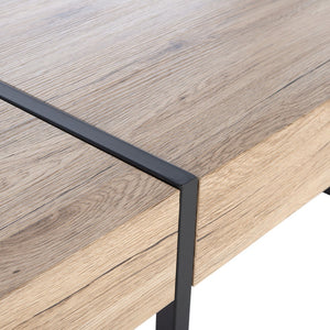 Safavieh Tristan Modern Rectangular Coffee Table - Sculptural Minimalist Design For Contemporary Spaces Natural/Black Metal Legs COF7000B