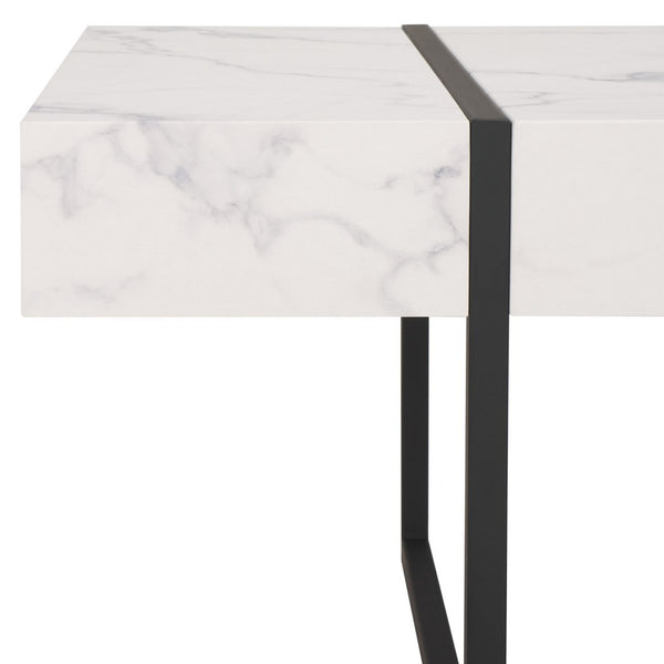 Safavieh Tristan Rectangular Modern Coffee Table White / Black  Wood COF7000D