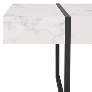Safavieh Tristan Modern Rectangular Coffee Table - Sculptural Minimalist Design For Contemporary Spaces White / Black COF7000D