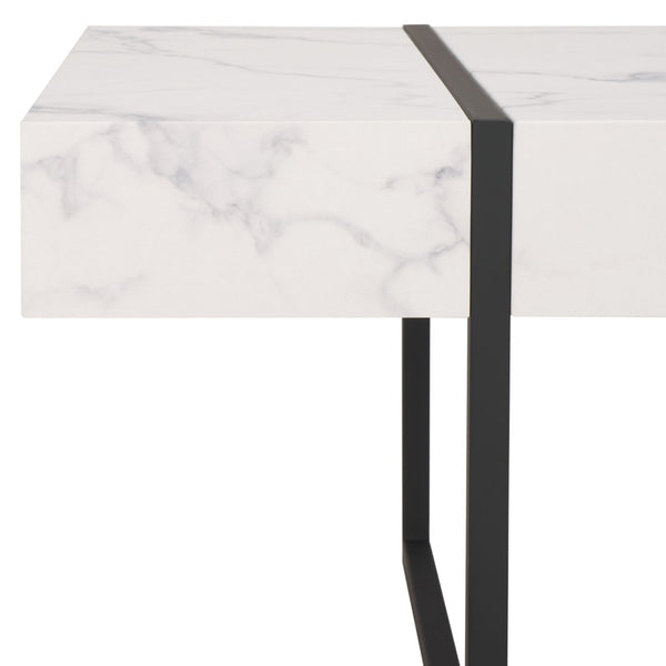 Safavieh Tristan Modern Rectangular Coffee Table - Sculptural Minimalist Design For Contemporary Spaces White / Black COF7000D