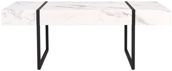Safavieh Tristan Modern Rectangular Coffee Table - Sculptural Minimalist Design For Contemporary Spaces White / Black COF7000D