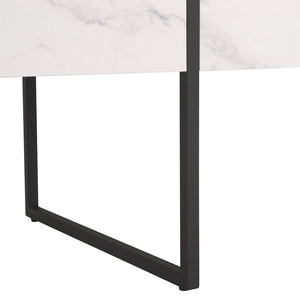Safavieh Tristan Rectangular Modern Coffee Table White / Black  Wood COF7000D