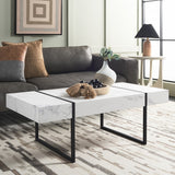 Safavieh Tristan Rectangular Modern Coffee Table White / Black  Wood COF7000D