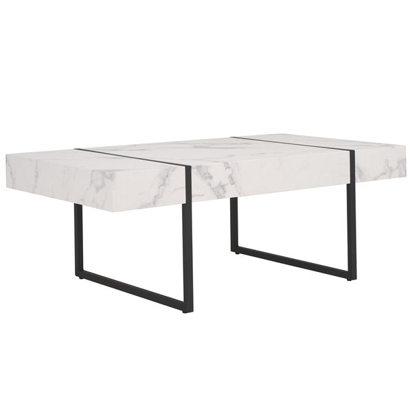 Safavieh Tristan Rectangular Modern Coffee Table White / Black  Wood COF7000D
