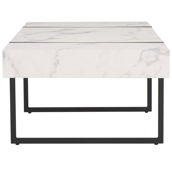 Safavieh Tristan Rectangular Modern Coffee Table White / Black  Wood COF7000D