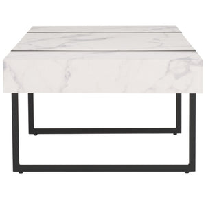 Safavieh Tristan Modern Rectangular Coffee Table - Sculptural Minimalist Design For Contemporary Spaces White / Black COF7000D