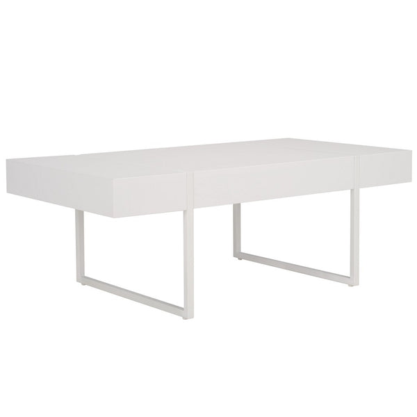 Safavieh Tristan Rectangular Modern Coffee Table White Wood COF7000E