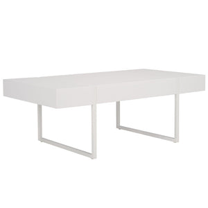 Safavieh Tristan Modern Rectangular Coffee Table - Sculptural Minimalist Design For Contemporary Spaces White COF7000E