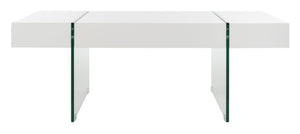 Safavieh Jacob Modern Coffee Table With Glass Legs – Sleek Rectangular Design For Contemporary Living Spaces White/Glass Legs COF7001A