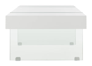 Safavieh Jacob Modern Coffee Table With Glass Legs – Sleek Rectangular Design For Contemporary Living Spaces White/Glass Legs COF7001A