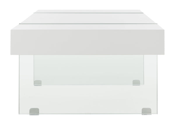 Safavieh Jacob Modern Coffee Table With Glass Legs – Sleek Rectangular Design For Contemporary Living Spaces White/Glass Legs COF7001A