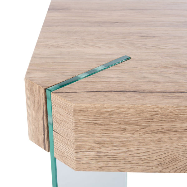 Safavieh Katelyn Contemporary Glass Leg Coffee Table – Sleek Rectangular Design For Modern Living Spaces Natural/Glass Legs COF7002B