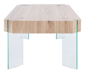 Safavieh Katelyn Contemporary Glass Leg Coffee Table – Sleek Rectangular Design For Modern Living Spaces Natural/Glass Legs COF7002B