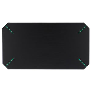 Safavieh Katelyn Rectangular Contemporary Glass Leg Coffee Table Black Stripe / Clear Glass Legs Wood COF7002E