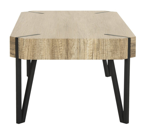 Safavieh Liann Rustic Midcentury Coffee Table With Industrial Hairpin Legs For Modern Living Spaces Decor Multi Brown/Black Metal Legs COF7003A