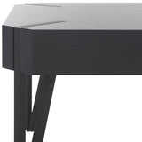 Safavieh Liann Rustic Midcentury Wood Top Coffee Table Black Stripe / Black Wood COF7003B