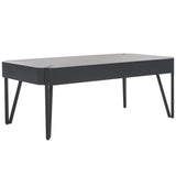 Safavieh Liann Rustic Midcentury Wood Top Coffee Table Black Stripe / Black Wood COF7003B