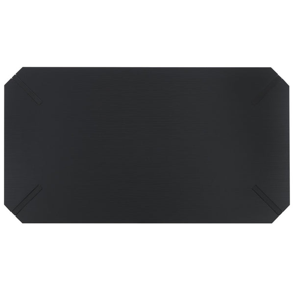 Safavieh Liann Rustic Midcentury Wood Top Coffee Table Black Stripe / Black Wood COF7003B