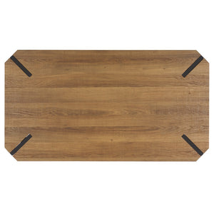 Safavieh Liann Rustic Midcentury Wood Top Coffee Table Natural Brown / Black Wood COF7003C