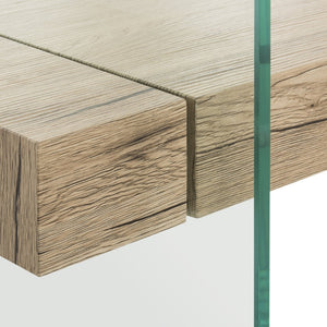 Safavieh Kayley Rectangular Glass Coffee Table - Parisian-Inspired Elegance With Natural Wood Shelf Storage COF7004A