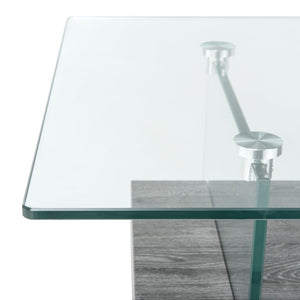 Safavieh Kayley Contemporary Coffee Table With Elegant Minimalist Design And Stylish Storage Shelf For Living Rooms Glass/Black Oak Wood Shelf COF7004B