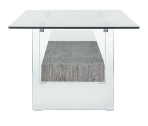 Safavieh Kayley Contemporary Coffee Table With Elegant Minimalist Design And Stylish Storage Shelf For Living Rooms Glass/Black Oak Wood Shelf COF7004B