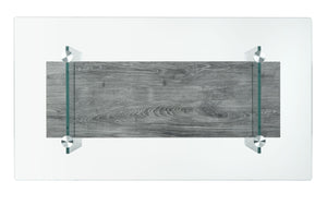 Safavieh Kayley Contemporary Coffee Table With Elegant Minimalist Design And Stylish Storage Shelf For Living Rooms Glass/Black Oak Wood Shelf COF7004B