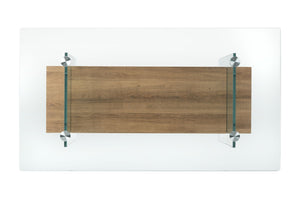 Safavieh Kayley Contemporary Coffee Table With Elegant Minimalist Design And Stylish Storage Shelf For Living Rooms Glass/Natural Brown Wood Shelf COF7004D