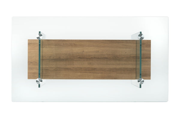 Safavieh Kayley Contemporary Coffee Table With Elegant Minimalist Design And Stylish Storage Shelf For Living Rooms Glass/Natural Brown Wood Shelf COF7004D
