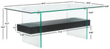 Safavieh Kayley Glass Coffee Table Glass / Black Stripe Mdf/Glass COF7004F