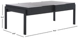 Safavieh Alexander Rectangular Contemporary Rustic Coffee Table Black Stripe /Black Wood COF7005B