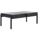 Safavieh Alexander Rectangular Contemporary Rustic Coffee Table Black Stripe /Black Wood COF7005B