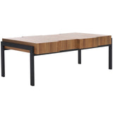 Safavieh Alexander Rectangular Contemporary Rustic Coffee Table Natural Brown / Black Wood COF7005C