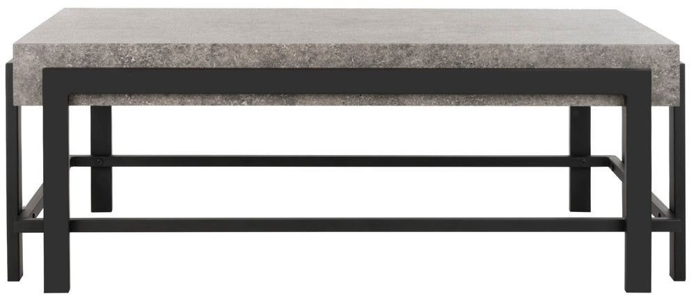 Safavieh Oliver Rectangular Coffee Table - Modern Dark Grey Centerpiece With Black Metal Legs For Any Space COF7006A