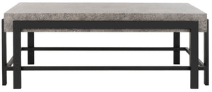 Safavieh Oliver Rectangular Coffee Table - Modern Dark Grey Centerpiece With Black Metal Legs For Any Space COF7006A