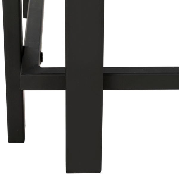 Safavieh Oliver Rectangular Coffee Table - Modern Dark Grey Centerpiece With Black Metal Legs For Any Space COF7006A