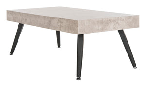 Safavieh Cedric Rectangular Mid-Century Modern Coffee Table – Stylish Scandinavian Design For Any Living Space Light Grey/Black Metal Legs COF7007A