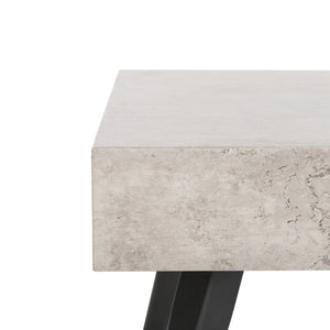 Safavieh Cedric Rectangular Mid-Century Modern Coffee Table – Stylish Scandinavian Design For Any Living Space Light Grey/Black Metal Legs COF7007A