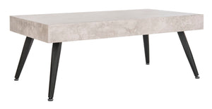 Safavieh Cedric Rectangular Mid-Century Modern Coffee Table – Stylish Scandinavian Design For Any Living Space Light Grey/Black Metal Legs COF7007A