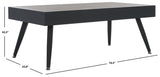 Safavieh Cedric Rectangular Midcentury Modern Coffee Table Black Stripe / Black Wood COF7007C