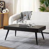 Safavieh Cedric Rectangular Midcentury Modern Coffee Table Black Stripe / Black Wood COF7007C