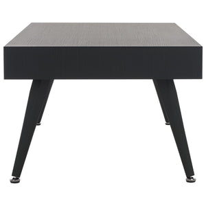 Safavieh Cedric Rectangular Midcentury Modern Coffee Table Black Stripe / Black Wood COF7007C