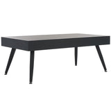 Safavieh Cedric Rectangular Midcentury Modern Coffee Table Black Stripe / Black Wood COF7007C